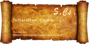 Schindler Csaba névjegykártya