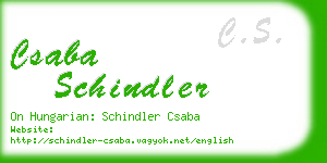 csaba schindler business card